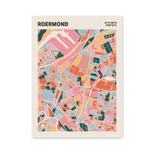 Plattegrond poster Licht Roermond mozaiek stl 04 mockup poster schaduw 06 | Funky Fellow