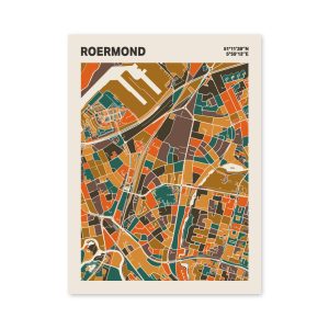 Plattegrond poster Licht Roermond mozaiek stl 06 mockup poster schaduw 06 | Funky Fellow