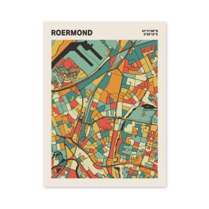 Plattegrond poster Licht Roermond mozaiek stl 08 mockup poster schaduw 06 | Funky Fellow