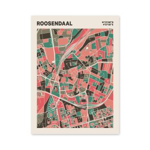 Plattegrond poster Licht Roosendaal mozaiek stl 02 mockup poster schaduw 06 | Funky Fellow
