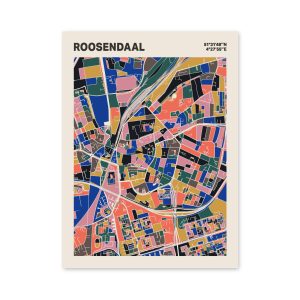 Plattegrond poster Licht Roosendaal mozaiek stl 05 mockup poster schaduw 06 | Funky Fellow