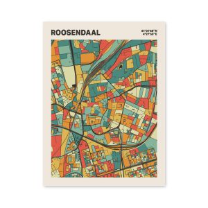 Plattegrond poster Licht Roosendaal mozaiek stl 08 mockup poster schaduw 06 | Funky Fellow