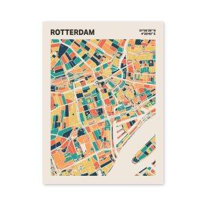 Plattegrond poster Licht Rotterdam mozaiek stl 01 mockup poster schaduw 06 | Funky Fellow