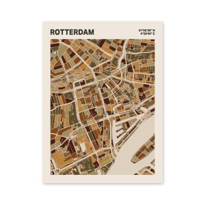 Plattegrond poster Licht Rotterdam mozaiek stl 03 mockup poster schaduw 06 | Funky Fellow