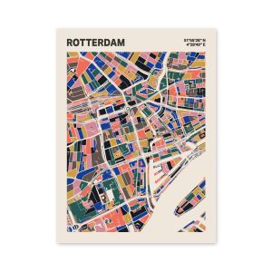 Plattegrond poster Licht Rotterdam mozaiek stl 05 mockup poster schaduw 06 | Funky Fellow