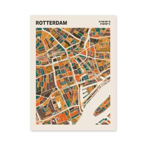Plattegrond poster Licht Rotterdam mozaiek stl 06 mockup poster schaduw 06 | Funky Fellow