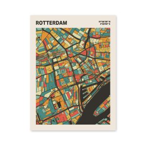 Plattegrond poster Licht Rotterdam mozaiek stl 08 mockup poster schaduw 06 | Funky Fellow