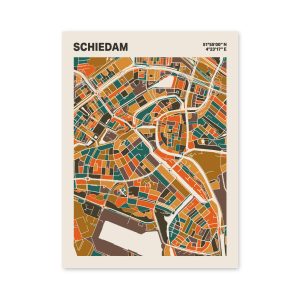 Plattegrond poster Licht Schiedam mozaiek stl 06 mockup poster schaduw 06 | Funky Fellow