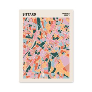 Plattegrond poster Licht Sittard mozaiek stl 04 mockup poster schaduw 06 | Funky Fellow