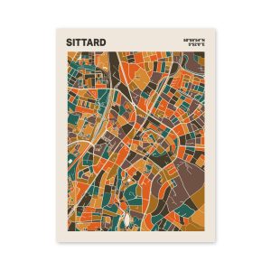 Plattegrond poster Licht Sittard mozaiek stl 06 mockup poster schaduw 06 | Funky Fellow