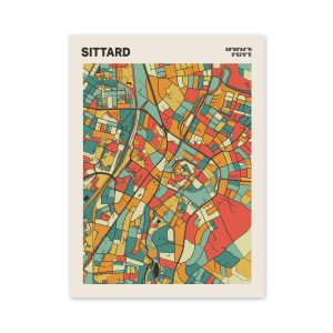 Plattegrond poster Licht Sittard mozaiek stl 08 mockup poster schaduw 06 | Funky Fellow