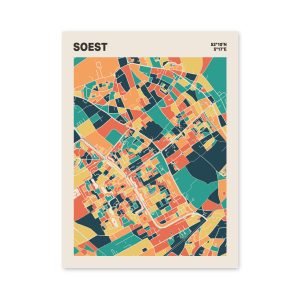 Plattegrond poster Licht Soest mozaiek stl 01 mockup poster schaduw 06 | Funky Fellow