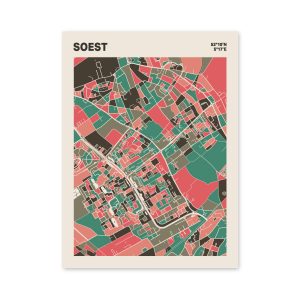 Plattegrond poster Licht Soest mozaiek stl 02 mockup poster schaduw 06 | Funky Fellow