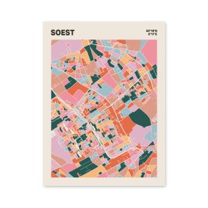 Plattegrond poster Licht Soest mozaiek stl 04 mockup poster schaduw 06 | Funky Fellow
