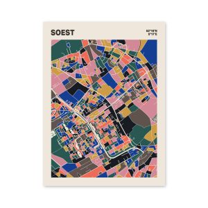 Plattegrond poster Licht Soest mozaiek stl 05 mockup poster schaduw 06 | Funky Fellow