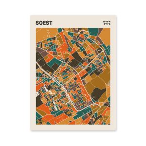 Plattegrond poster Licht Soest mozaiek stl 06 mockup poster schaduw 06 | Funky Fellow