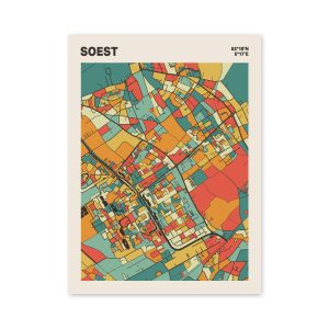 Plattegrond poster Licht Soest mozaiek stl 08 mockup poster schaduw 06 | Funky Fellow