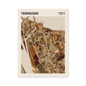 Plattegrond poster Licht Terneuzen mozaiek stl 03 mockup poster schaduw 06 | Funky Fellow