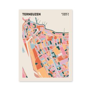 Plattegrond poster Licht Terneuzen mozaiek stl 04 mockup poster schaduw 06 | Funky Fellow