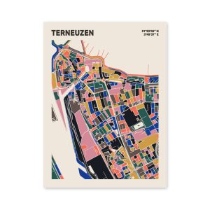 Plattegrond poster Licht Terneuzen mozaiek stl 05 mockup poster schaduw 06 | Funky Fellow