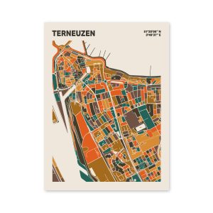 Plattegrond poster Licht Terneuzen mozaiek stl 06 mockup poster schaduw 06 | Funky Fellow