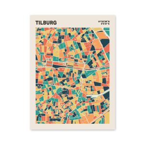 Plattegrond poster Licht Tilburg mozaiek stl 01 mockup poster schaduw 06 | Funky Fellow