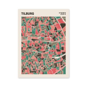 Plattegrond poster Licht Tilburg mozaiek stl 02 mockup poster schaduw 06 | Funky Fellow