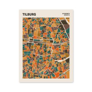 Plattegrond poster Licht Tilburg mozaiek stl 06 mockup poster schaduw 06 | Funky Fellow
