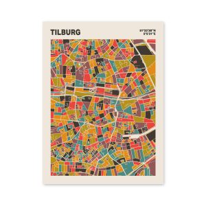 Plattegrond poster Licht Tilburg mozaiek stl 07 mockup poster schaduw 06 | Funky Fellow
