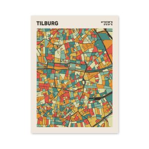 Plattegrond poster Licht Tilburg mozaiek stl 08 mockup poster schaduw 06 | Funky Fellow