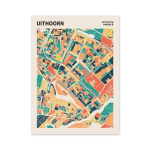 Plattegrond poster Licht Uithoorn mozaiek stl 01 mockup poster schaduw 06 | Funky Fellow