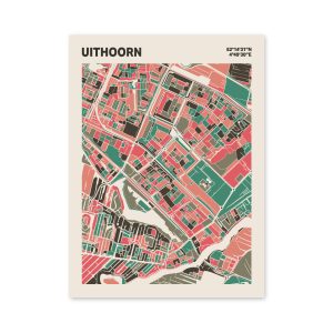 Plattegrond poster Licht Uithoorn mozaiek stl 02 mockup poster schaduw 06 | Funky Fellow
