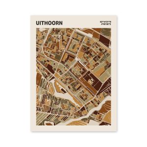 Plattegrond poster Licht Uithoorn mozaiek stl 03 mockup poster schaduw 06 | Funky Fellow