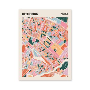 Plattegrond poster Licht Uithoorn mozaiek stl 04 mockup poster schaduw 06 | Funky Fellow