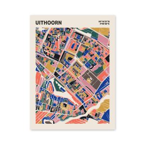 Plattegrond poster Licht Uithoorn mozaiek stl 05 mockup poster schaduw 06 | Funky Fellow