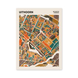 Plattegrond poster Licht Uithoorn mozaiek stl 06 mockup poster schaduw 06 | Funky Fellow