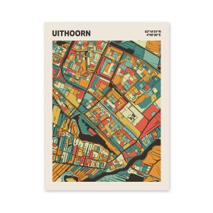 Plattegrond poster Licht Uithoorn mozaiek stl 08 mockup poster schaduw 06 | Funky Fellow