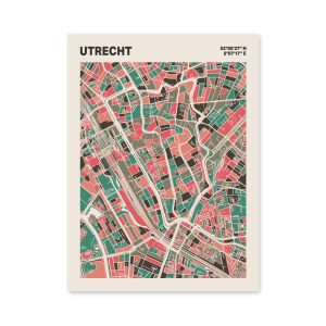 Plattegrond poster Licht Utrecht mozaiek stl 02 mockup poster schaduw 06 | Funky Fellow