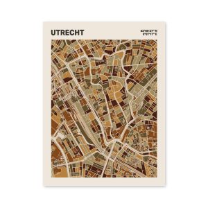 Plattegrond poster Licht Utrecht mozaiek stl 03 mockup poster schaduw 06 | Funky Fellow