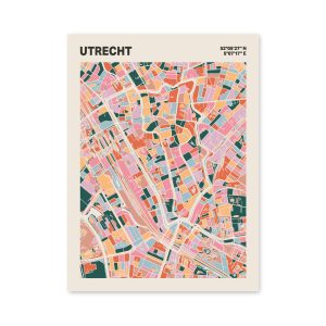 Plattegrond poster Licht Utrecht mozaiek stl 04 mockup poster schaduw 06 | Funky Fellow