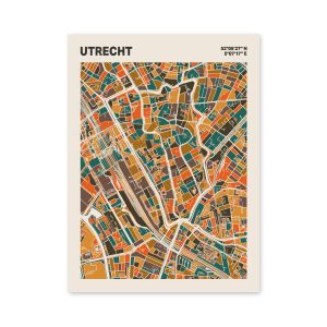Plattegrond poster Licht Utrecht mozaiek stl 06 mockup poster schaduw 06 | Funky Fellow