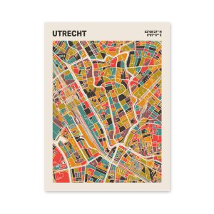 Plattegrond poster Licht Utrecht mozaiek stl 07 mockup poster schaduw 06 | Funky Fellow