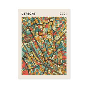 Plattegrond poster Licht Utrecht mozaiek stl 08 mockup poster schaduw 06 | Funky Fellow