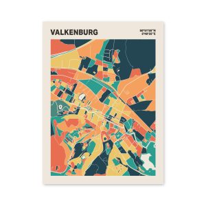Plattegrond poster Licht Valkenburg mozaiek stl 01 mockup poster schaduw 06 | Funky Fellow
