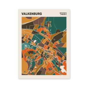 Plattegrond poster Licht Valkenburg mozaiek stl 06 mockup poster schaduw 06 | Funky Fellow