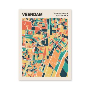 Plattegrond poster Licht Veendam mozaiek stl 01 3 | Funky Fellow
