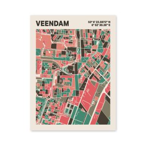 Plattegrond poster Licht Veendam mozaiek stl 02 3 | Funky Fellow