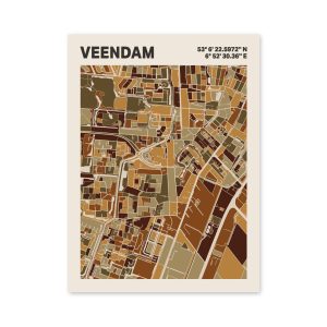 Plattegrond poster Licht Veendam mozaiek stl 03 3 | Funky Fellow