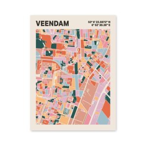 Plattegrond poster Licht Veendam mozaiek stl 04 3 | Funky Fellow