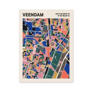 Plattegrond poster Licht Veendam mozaiek stl 05 3 | Funky Fellow